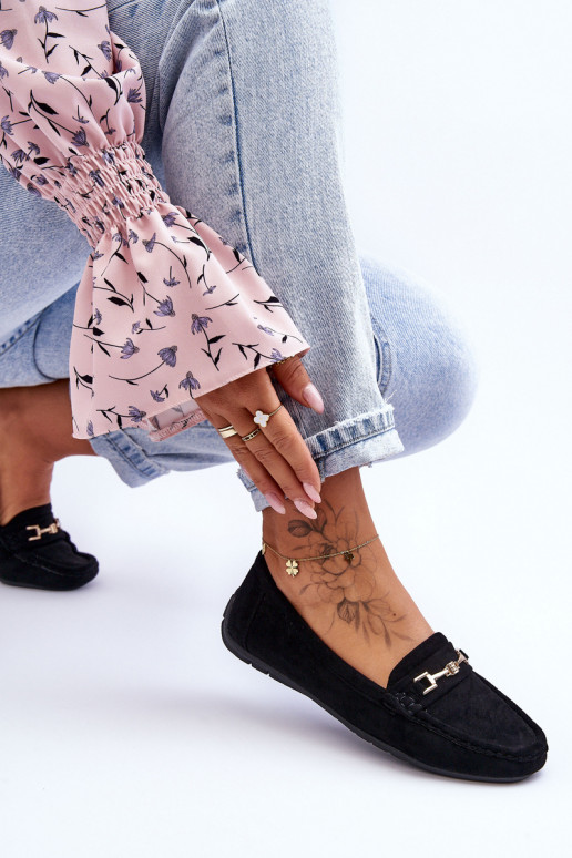 Femminile Mocassini classici in camoscio colore nero Corinell Femminile Mocassini classici in camoscio colore nero Corinell