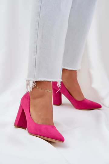 Scarpe col tacco alto in ecopelle scamosciataoAe colore rosa Florena 2