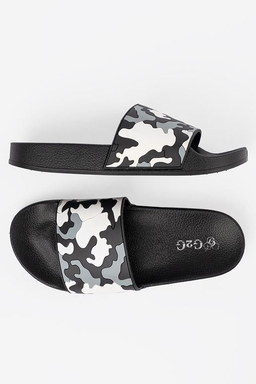 Conveniente colore nero Pantofole su suola piatta