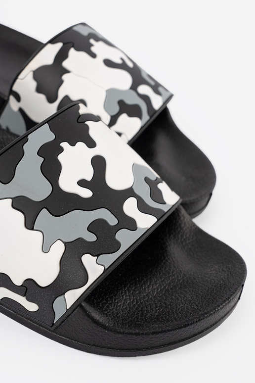 Conveniente colore nero Pantofole su suola piatta