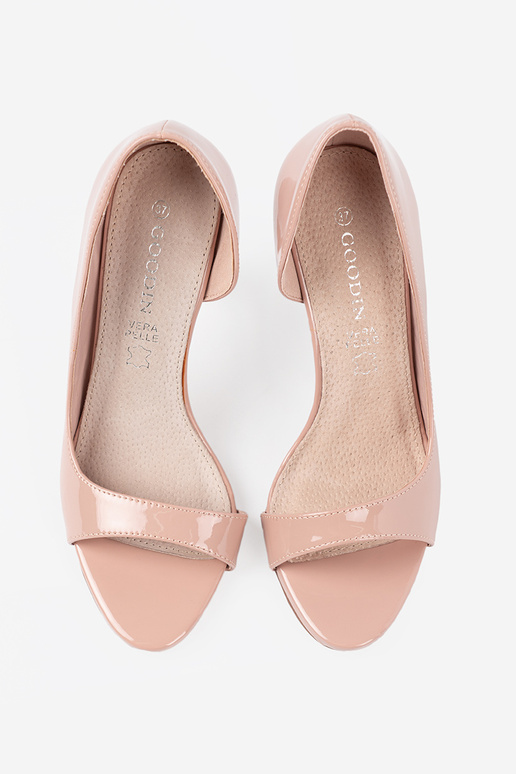 con effetto vernice tacchi alti open toe con effetto vernice tacchi alti open toe