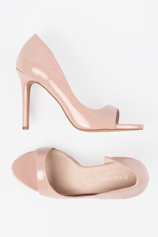 con effetto vernice tacchi alti open toe con effetto vernice tacchi alti open toe