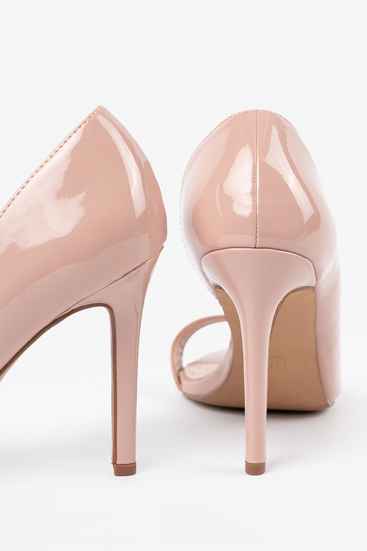 con effetto vernice tacchi alti open toe con effetto vernice tacchi alti open toe