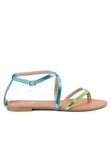 isoscele sandali z zielono blumi paseczkami 2