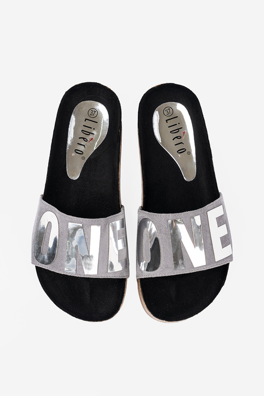 Pantofole z metallicom nastampaiem ONE