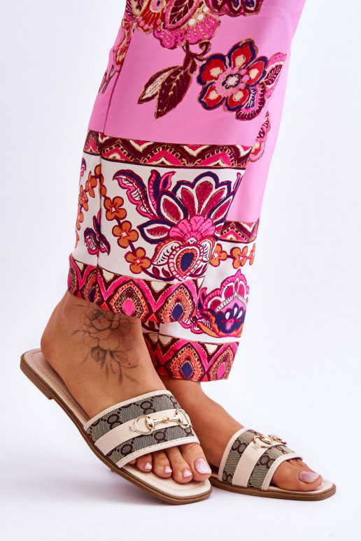 Pantofole piatte classiche beige Deverlene