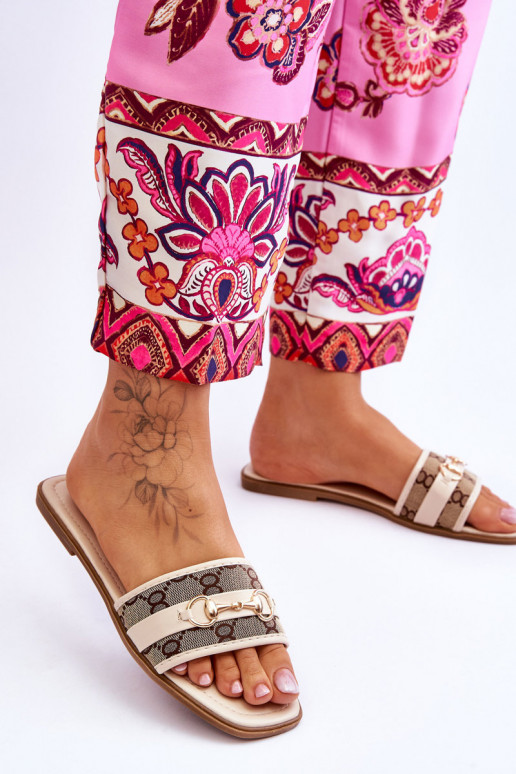 Pantofole piatte classiche beige Deverlene