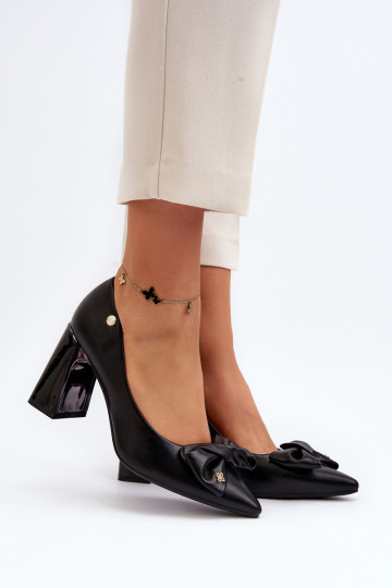 Scarpe con tacco e fiocchi nere Ariemessa 2