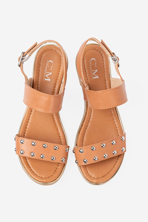 colore caramello sandali appartamento ze argentomi ćAiekami