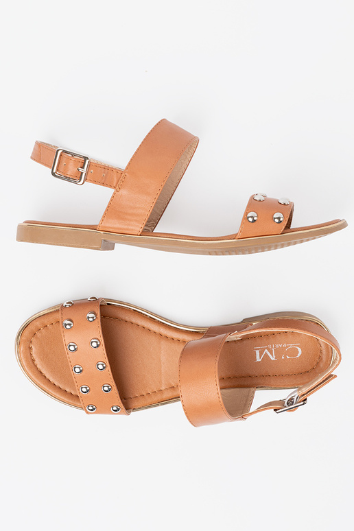 colore caramello sandali appartamento ze argentomi ćAiekami