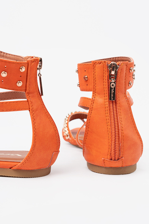 colore arancione sandali boho con rivetti