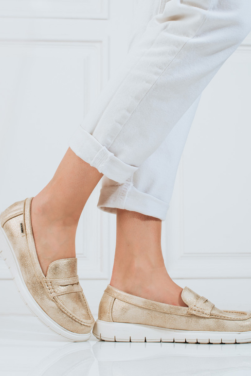 Mocassini da donna d oro con suola flessibile