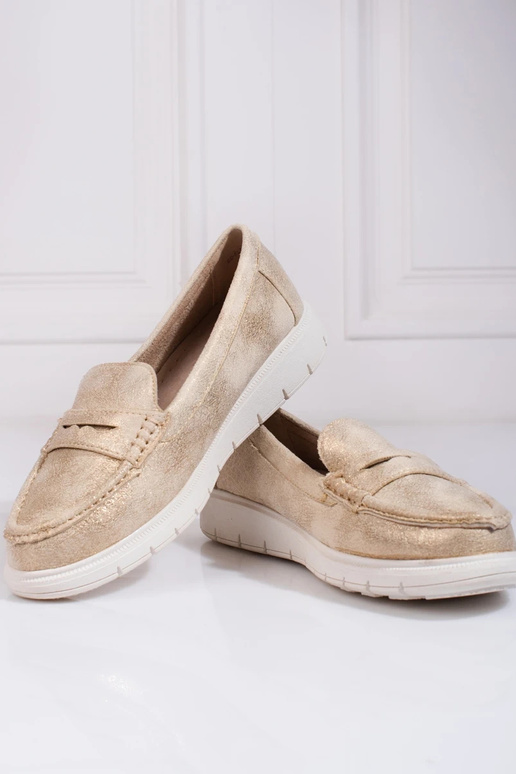 Mocassini da donna d oro con suola flessibile