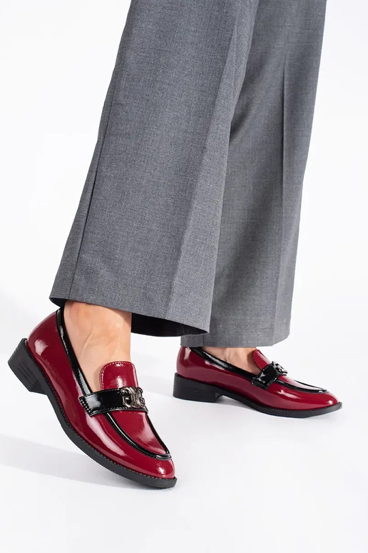 Borgogna donne mocassini laccato Borgogna donne mocassini laccato