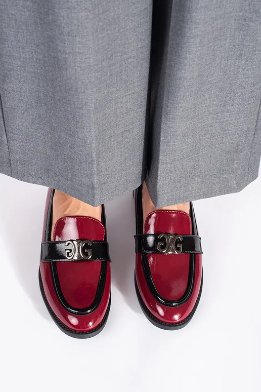 Borgogna donne mocassini laccato Borgogna donne mocassini laccato