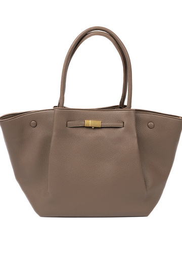 Borsetta/borsa shopper taupe con chiusura 2