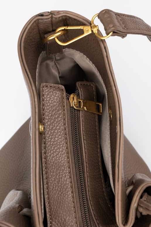 Borsetta/borsa shopper taupe con chiusura