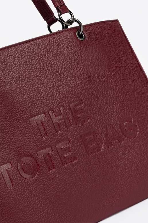 Borgogna borsetta typu tote z tłoczonym napisem