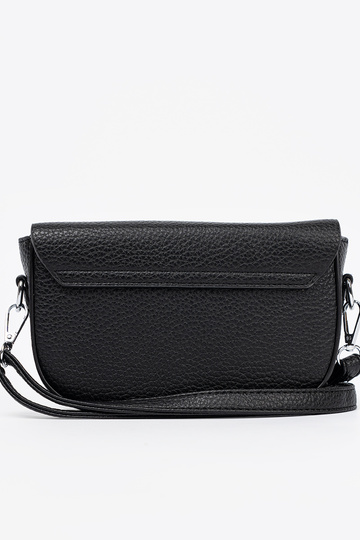 Kobieca borsetta nero z dekoracyjnym zapięciem