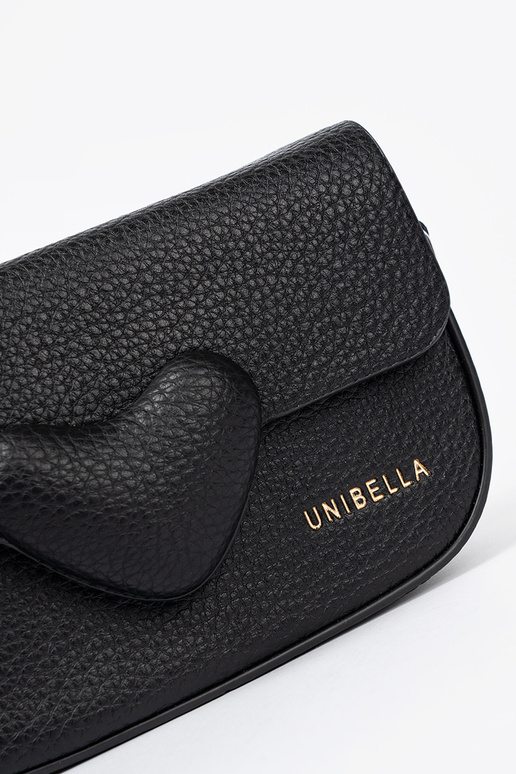 Kobieca borsetta nero z dekoracyjnym zapięciem