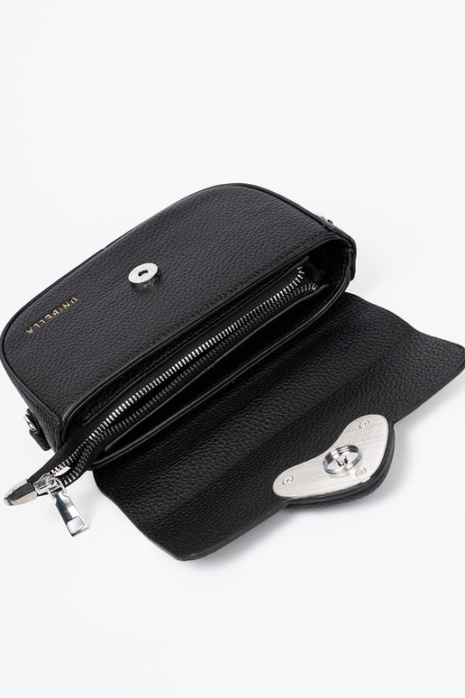 Kobieca borsetta nero z dekoracyjnym zapięciem