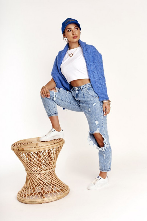 Sneaker in pelle naturale BIG STAR BB274211 bianco e blu navy