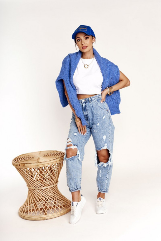 Sneaker in pelle naturale BIG STAR BB274211 bianco e blu navy