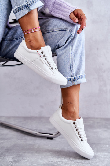 Sneaker basse in pelle da donna Big Star KK274005 bianche