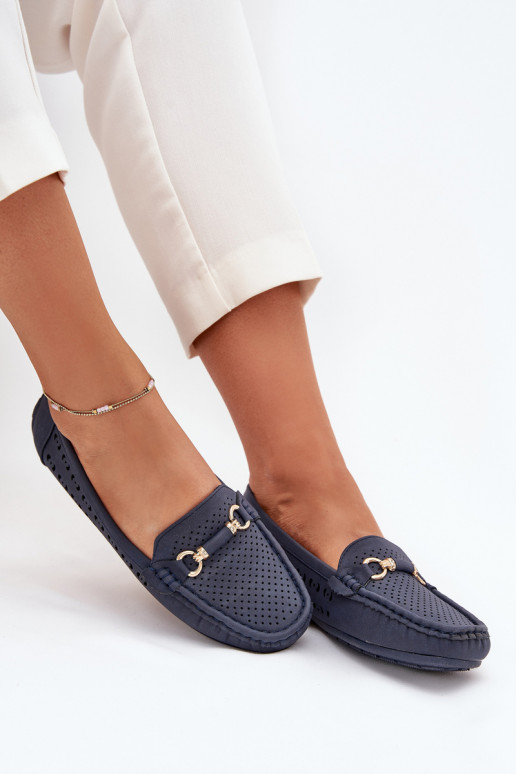 mocassini da donna con elementi traforati con ornamenti blu scuro Kaydance mocassini da donna con elementi traforati con ornamenti blu scuro Kaydance