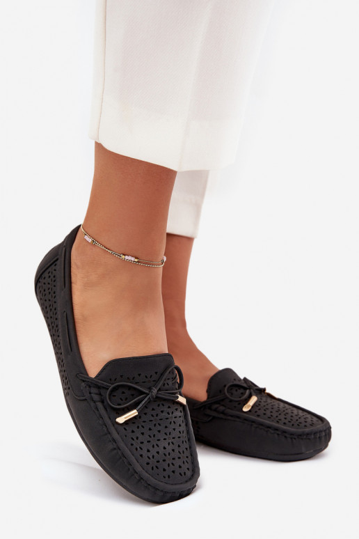 mocassini da donna con elementi traforati I INiązaniem colore nero Mirisa mocassini da donna con elementi traforati I INiązaniem colore nero Mirisa