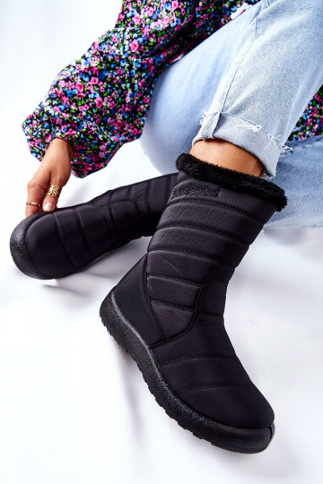 Alto Femminile riscaldamento Stivali da neve colore nero Luxina