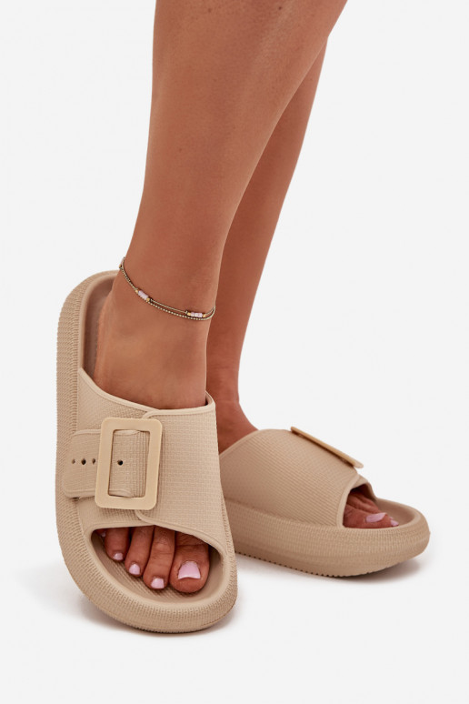 Pantofole leggere Pantofole da donna con fibbie Vinceza 75207 beige Pantofole leggere Pantofole da donna con fibbie Vinceza 75207 beige