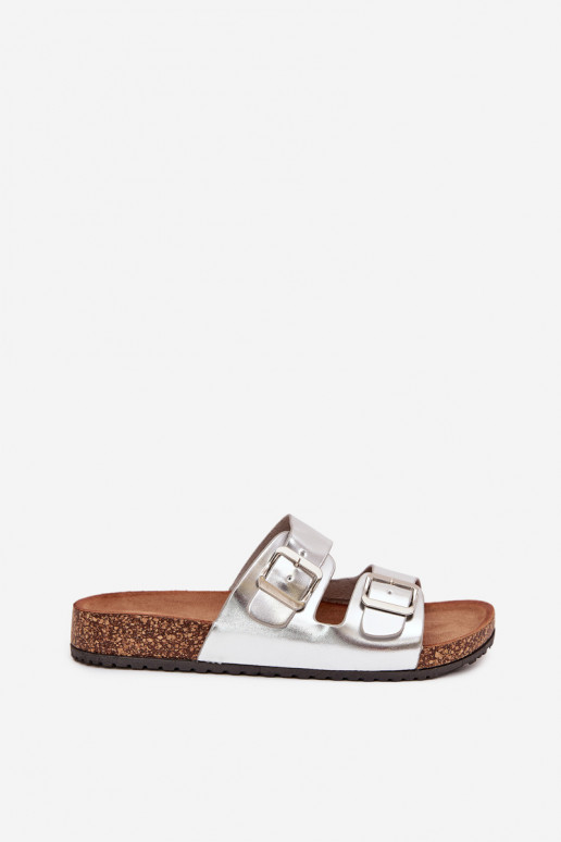 Femminile Pantofole con una piattaforma con fibbie color argento Vesina Femminile Pantofole con una piattaforma con fibbie color argento Vesina