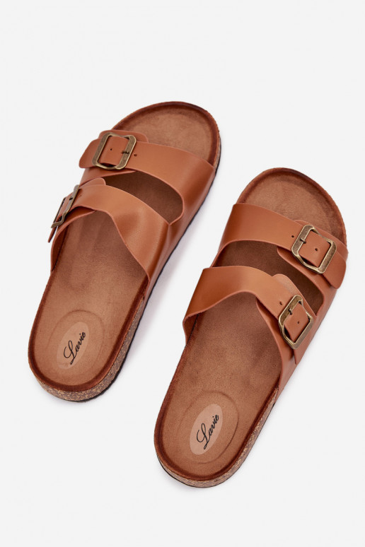 Femminile Pantofole con una piattaforma con fibbie colore marrone Vesina Femminile Pantofole con una piattaforma con fibbie colore marrone Vesina