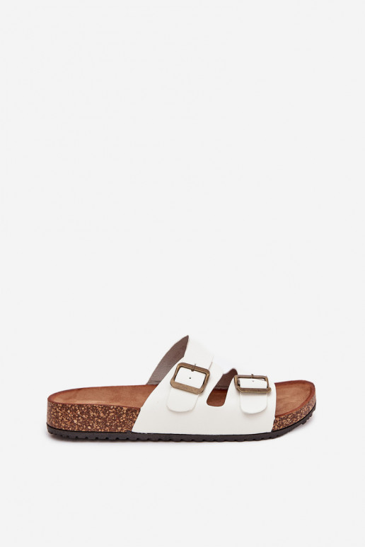 Femminile Pantofole con una piattaforma con fibbie Colore bianco Vesina