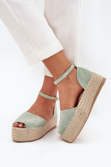 sandali Espadrillas con una piattaforma Con treccia colore menta Selise