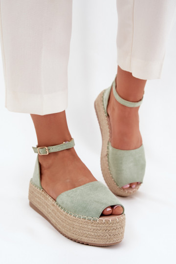 sandali Espadrillas con una piattaforma Con treccia colore menta Selise 2