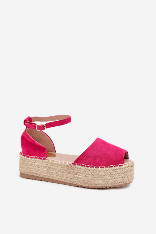 sandali Espadrillas con una piattaforma Con treccia colore rosa Selise