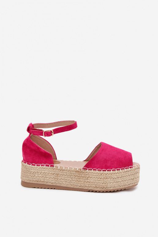 sandali Espadrillas con una piattaforma Con treccia colore rosa Selise
