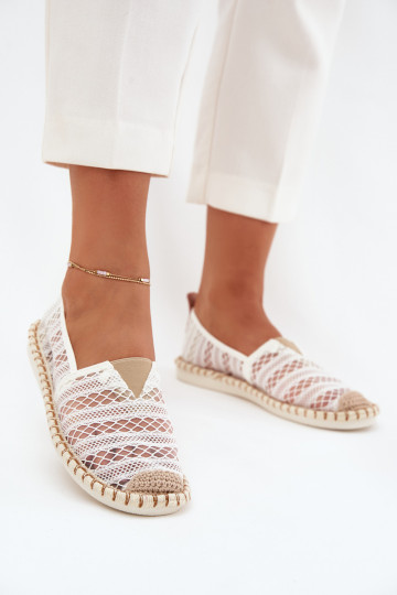 espadrillas in pizzo Femminile con rete Colore bianco Faylira 2