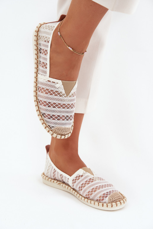 espadrillas in pizzo Femminile con rete Colore bianco Faylira