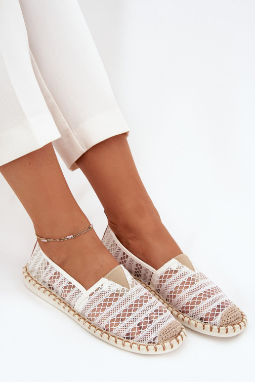 espadrillas in pizzo Femminile con rete Colore bianco Faylira