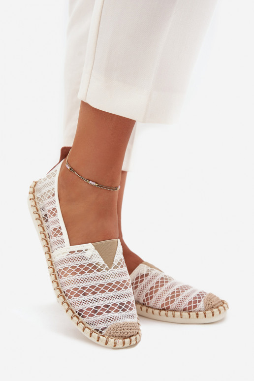 espadrillas in pizzo Femminile con rete Colore bianco Faylira