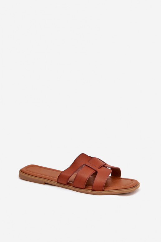 Pantofole da donna con tacchi larghi colore marrone Mirona