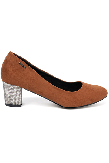 colore marrone tacchi alti z ozdobnym argentom obcasem 2