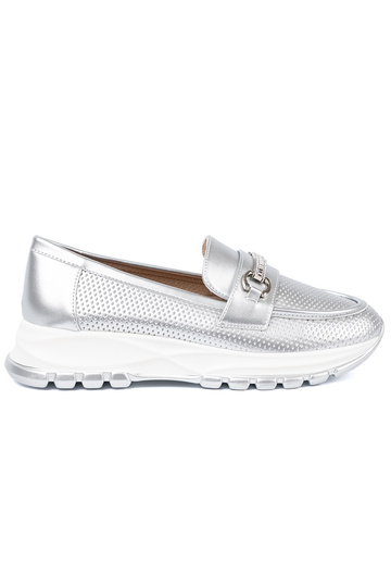 color argento mocassini z dekoracyjnym d orom elementem 2