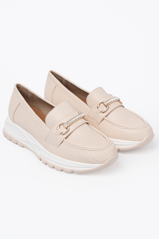 colore avorio mocassini z dekoracyjnym d orom elementem