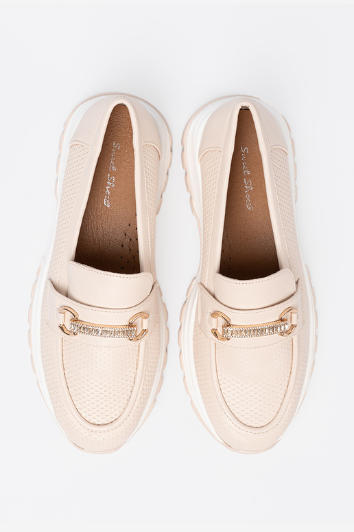 colore avorio mocassini z dekoracyjnym d orom elementem