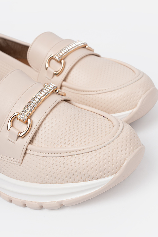 colore avorio mocassini z dekoracyjnym d orom elementem