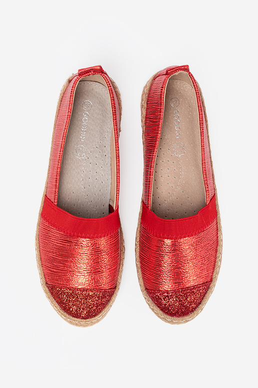 colore rosso espadrillas z błyszczącą nitką colore rosso espadrillas z błyszczącą nitką